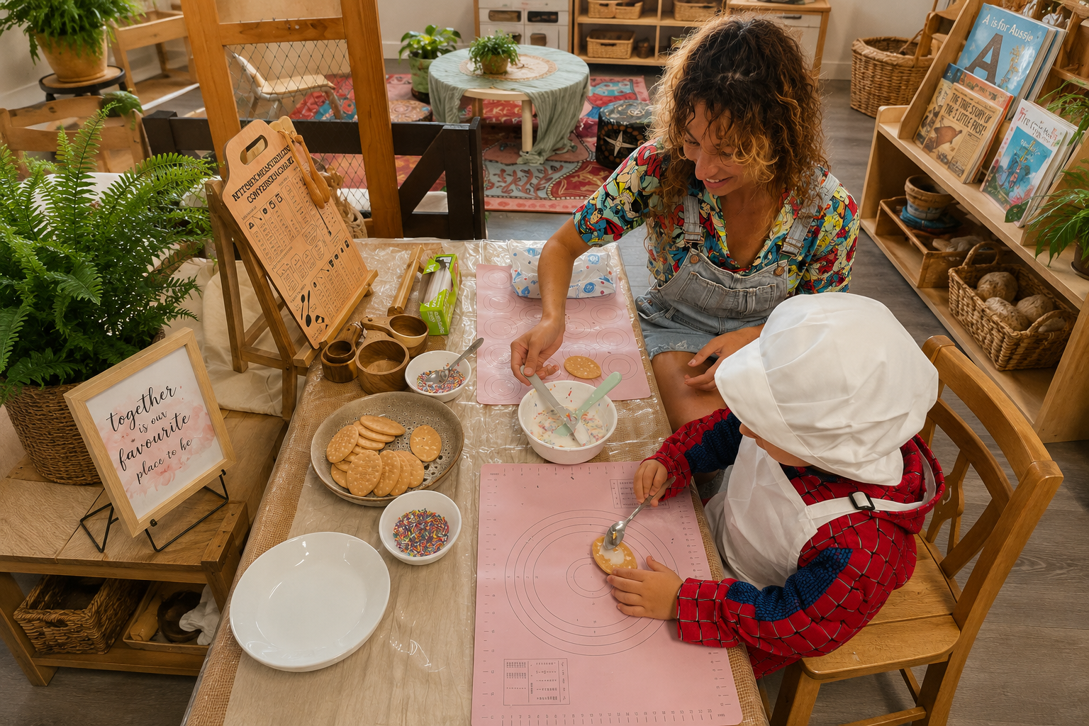 Children connecting through meaningful experiences at Lakeview Preschool